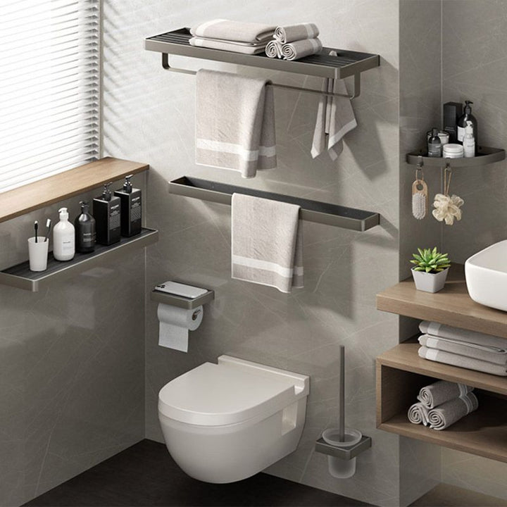 Lisslune | Modern Bathroom Hardware Set Paper Holder Towel Bar Bathroom Accessory Set