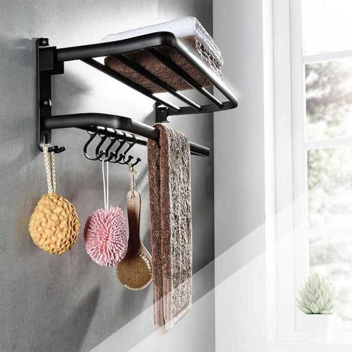Lisslune | Modern Aluminum Bathroom Hardware Set Black Bathroom Accessories Set