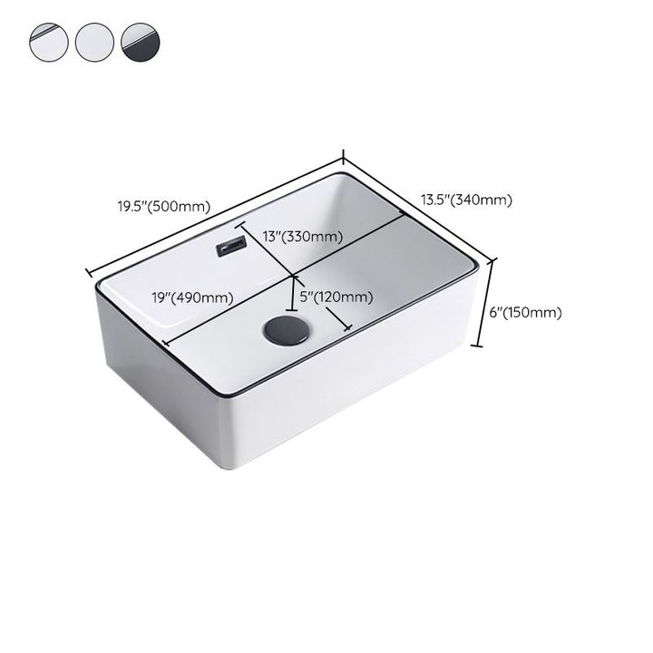 Lisslune | Modern porcelain floor wash basin Rectangular sink for the bathroom