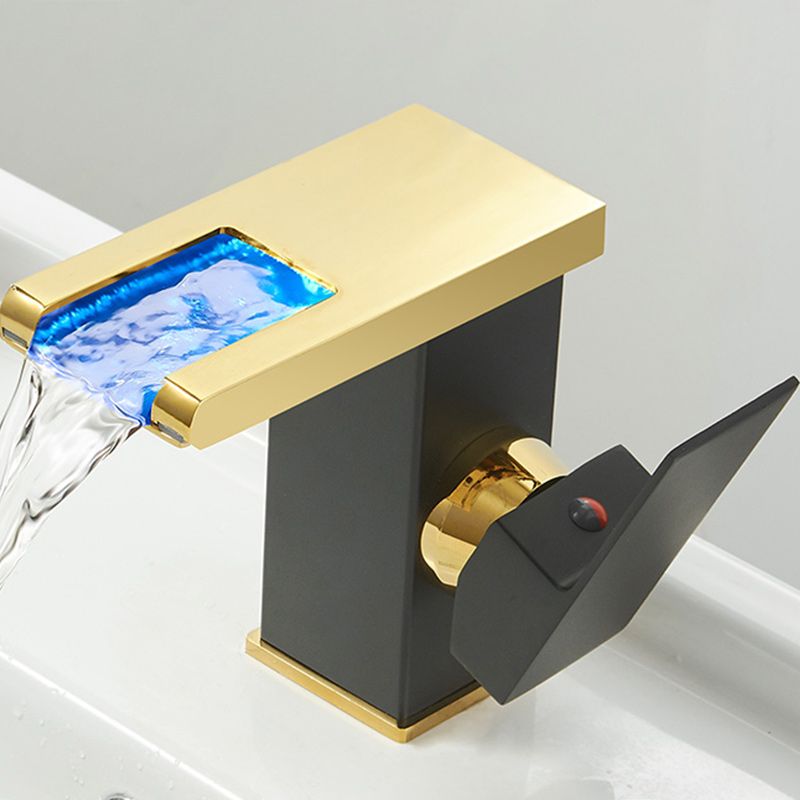 Lisslune | Modern Waterfall Spout Sink Faucet with LED Brass Sink Faucet