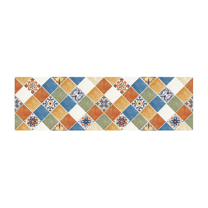 Lisslune | Rectangular Wall Tile for Peeling and Applying Geometric Print Kitchen Wallpaper