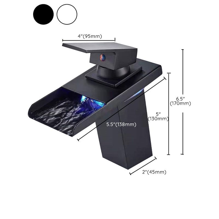 Lisslune | Single-Handle Sink Faucet 1-Hole Widely Used Bathroom Sink Faucet with LED Lighting