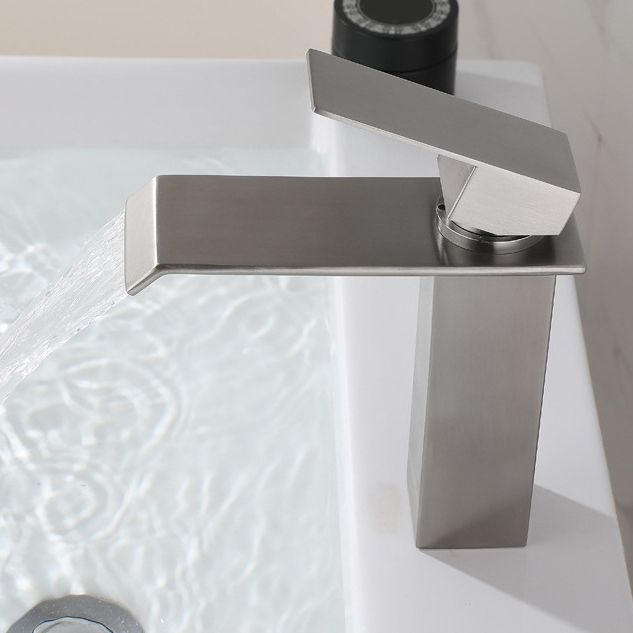 Lisslune | Industrial Vessels Faucet Stainless Steel Lever Handles Waterfall Spout Bathroom Faucet