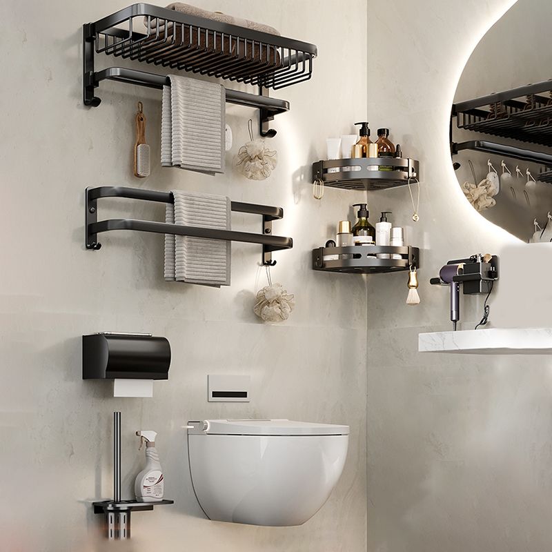 Lisslune | Modern Bathroom Accessories Set Black Bath Shelf Bath Accessories Set