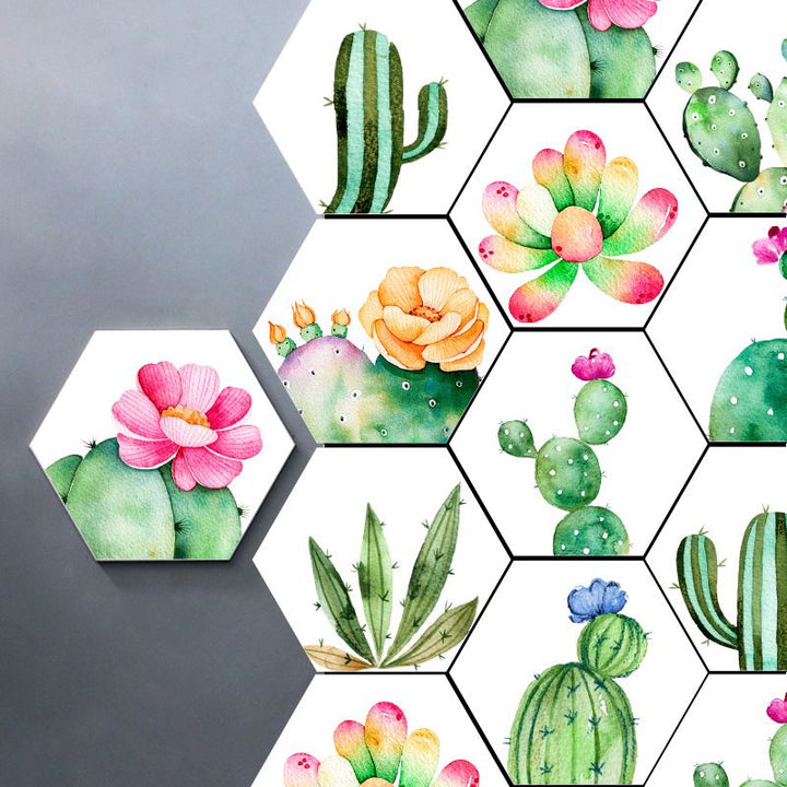Lisslune | Plastic Mosaic Tile Wallpaper Hexagonal for Stick and Remove Back Wall Tile