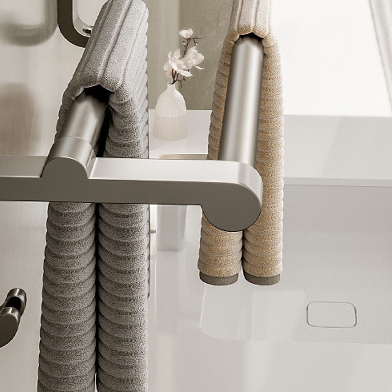 Lisslune | Modern Bathroom Accessories Set in Gray with Bathroom Shelf/Towel Holder/Bathrobe Hook & Paper Holder