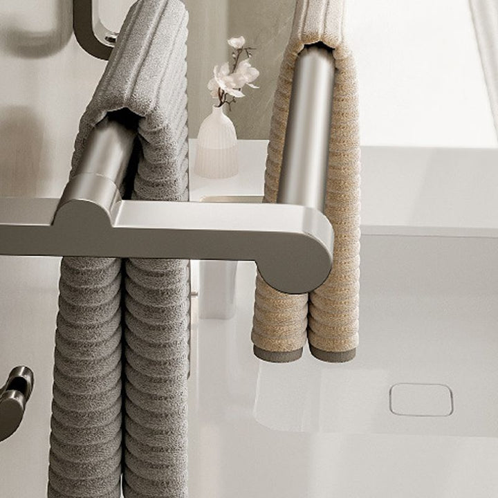 Lisslune | Modern Bathroom Accessories Set in Gray with Bathroom Shelf/Towel Holder/Bathrobe Hook & Paper Holder