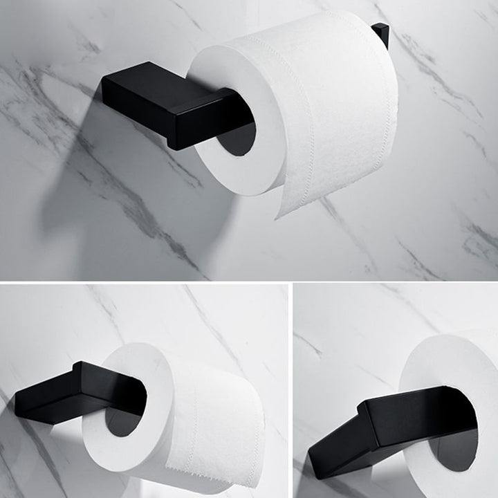 Lisslune | 5-piece Modernism Bath Accessory Set in Matte Black Stainless Steel