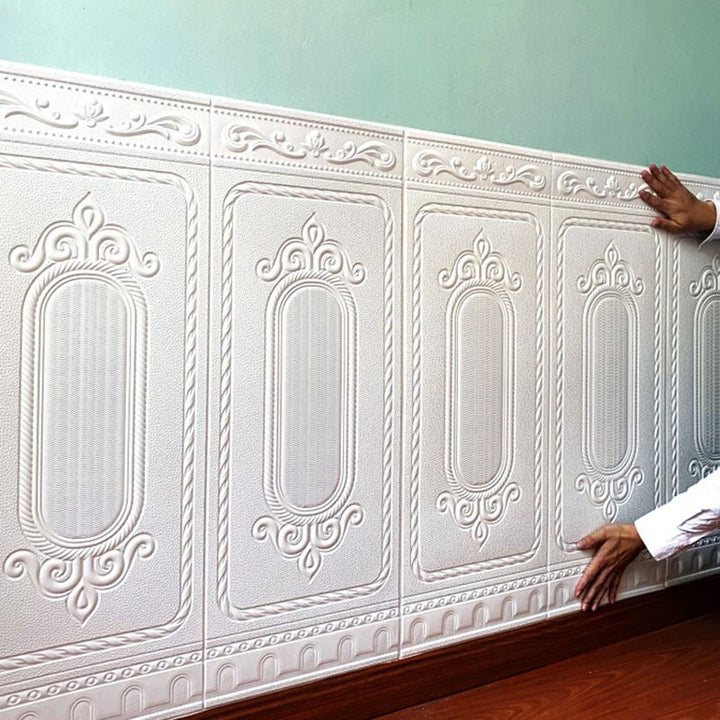 Lisslune | Glam Style Wall Cladding Living Room Peel and Stick 3D Embossed Waterproof Wall Cladding
