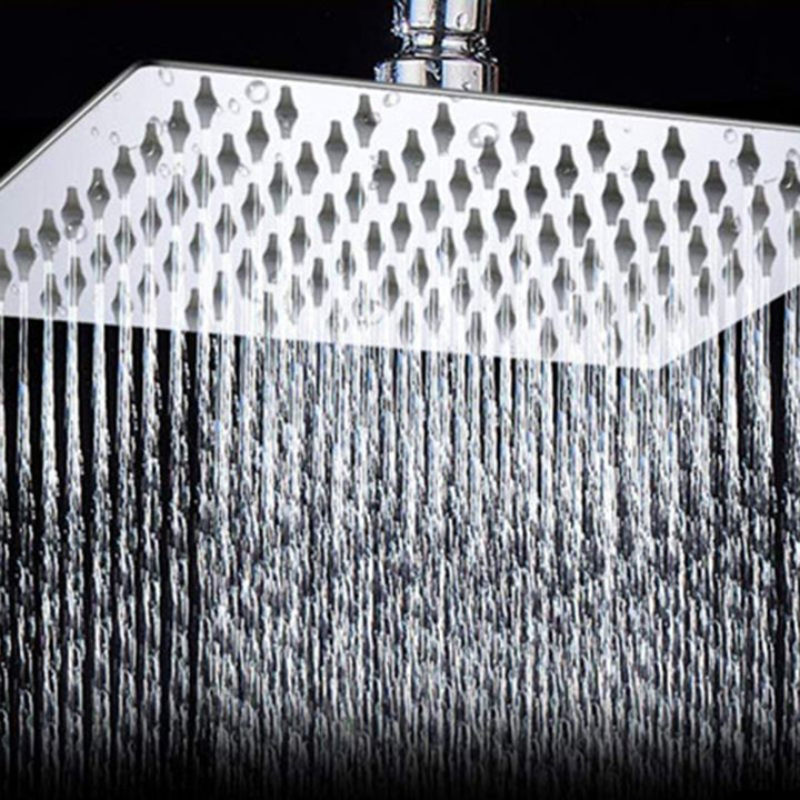 Lisslune | Modern Style Dual Shower Head 9-Spray Silver Wall Mount Shower Head