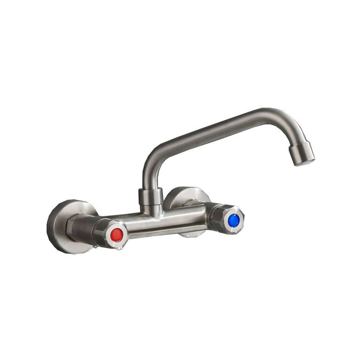 Lisslune | Round 2-Handle Bathroom Faucet Single Hole Wall Mounted Bathroom Faucet