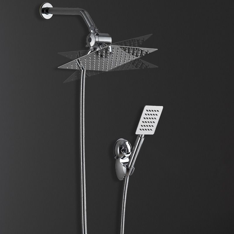 Lisslune | Square Metal Double Shower Heads Modern Shower with Shower Hose