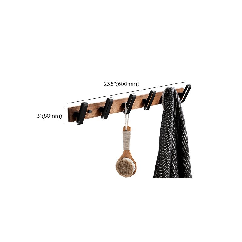 Lisslune | Wood and Aluminum Bath Accessory Set Black Bathroom Accessory Kit