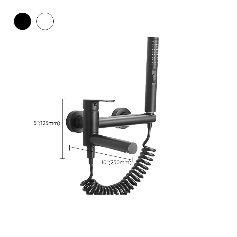 Lisslune | Swivel spout bathtub faucet single lever handle hand shower bathtub filling valve with shower hose