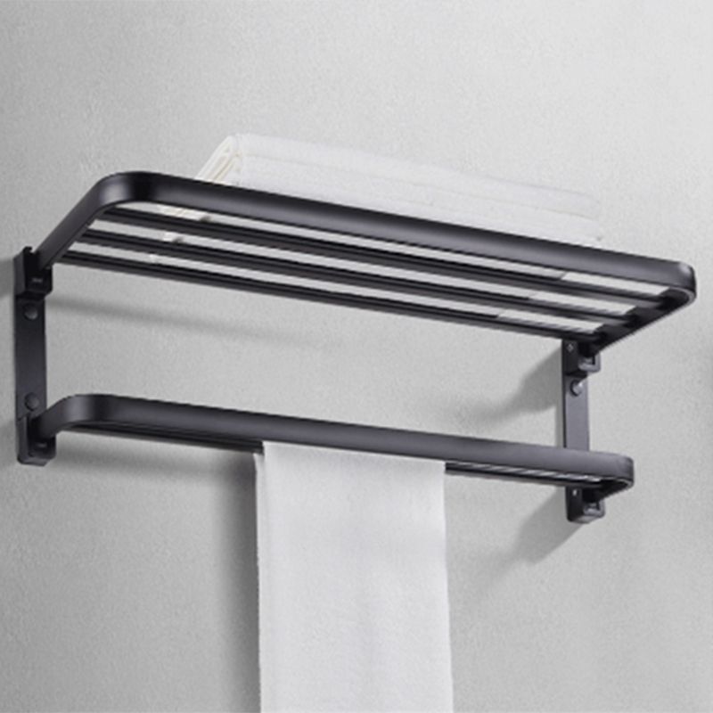 Lisslune | Modern Bathroom Accessory Set Matte Black/Grey Bathroom Shelf/Towel Holder & Paper Holder