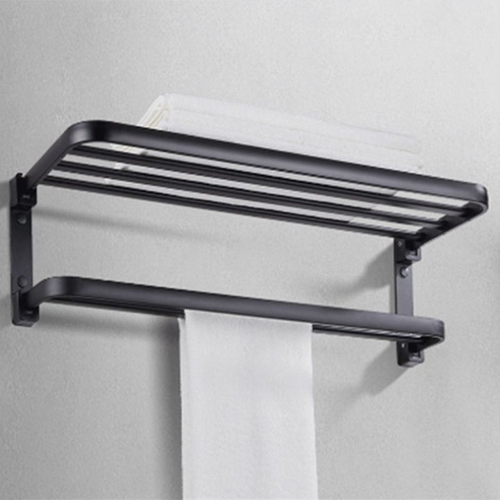 Lisslune | Modern Bathroom Accessory Set Matte Black/Grey Bathroom Shelf/Towel Holder & Paper Holder
