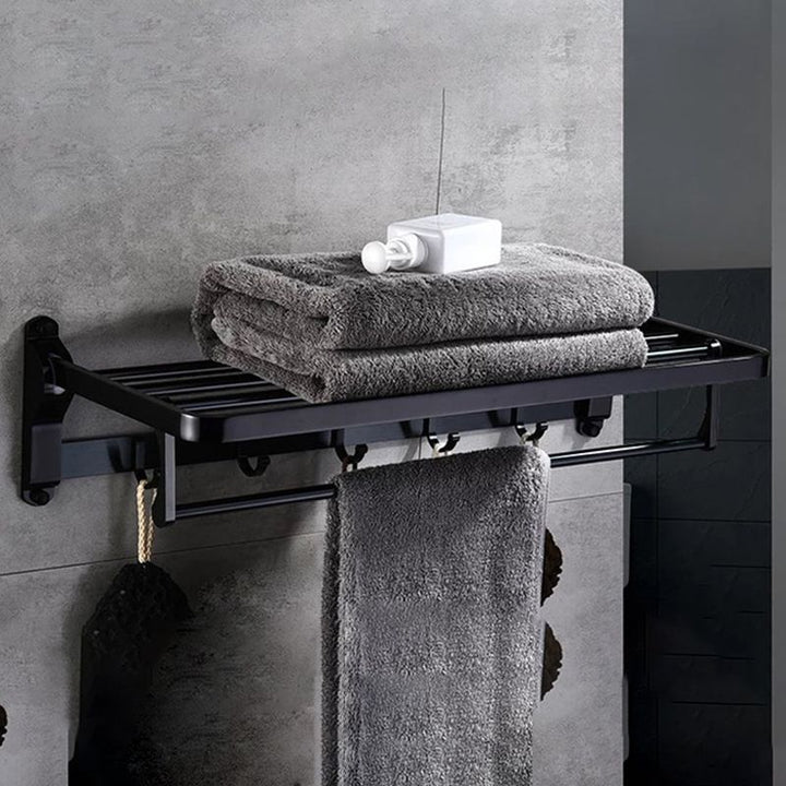 Skorter | Modern 5/6-piece bathroom accessory set with bathroom shelf/robe hooks/towel bar