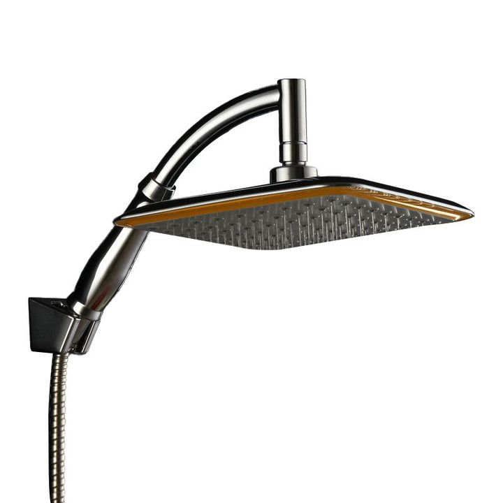 Lisslune | Modern Square Shower Head Combo Chrome Rainfall Shower Head
