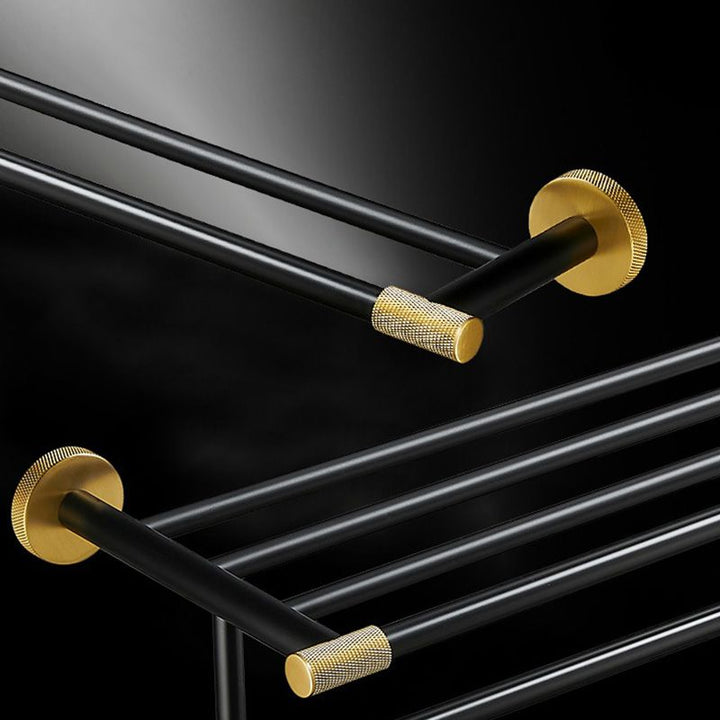Lisslune | 5-piece modern bathroom accessory set made of black brass bathroom hardware