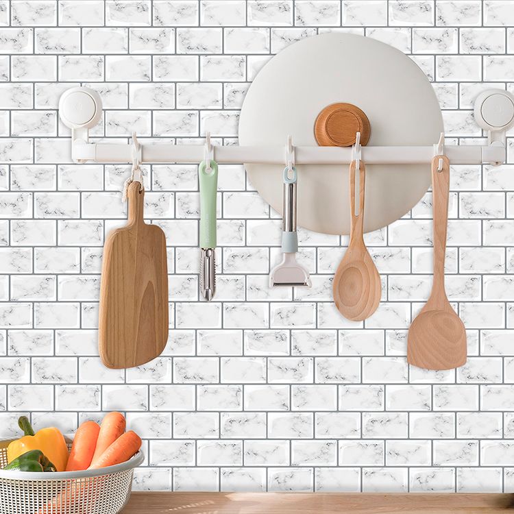 Lisslune | Plastic Peel & Stick Subway Tile Square Peel and Stick Back Wall Tile