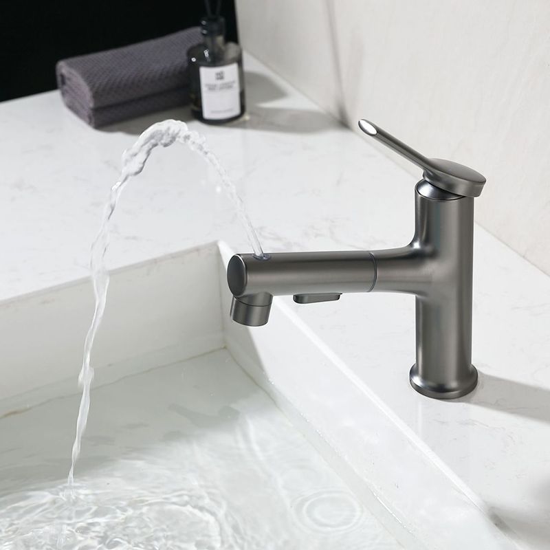 Lisslune | Modern Basin Faucet Copper Single Handle Low Arc Basin Faucet for Bathroom