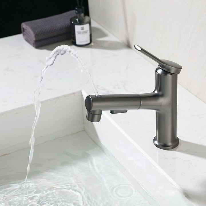 Lisslune | Modern Basin Faucet Copper Single Handle Low Arc Basin Faucet for Bathroom