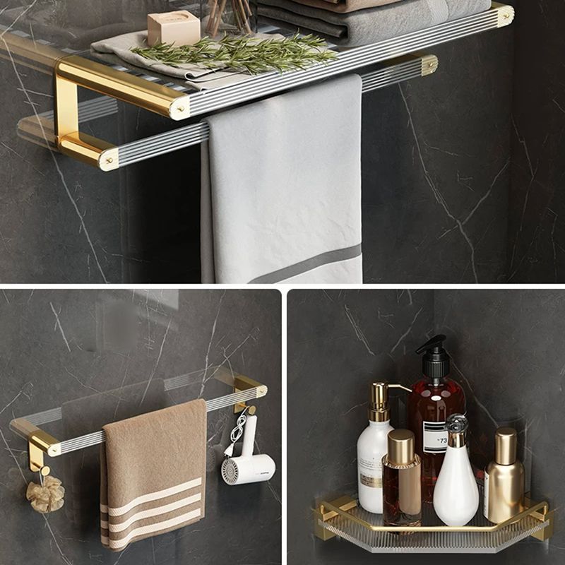 Lisslune | Modern Bathroom Accessories Set Bathroom Shelf Gold Towel Holder Bathroom Hardware Set