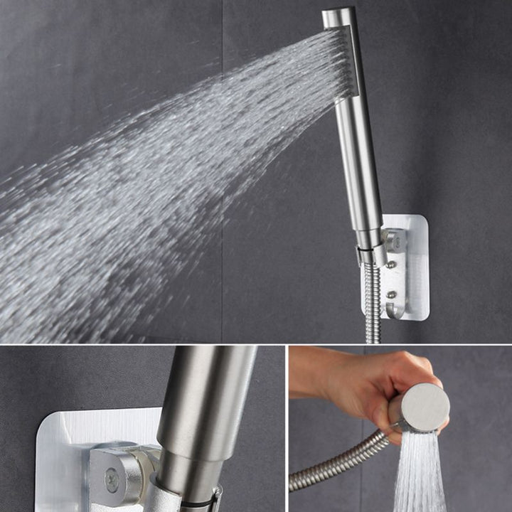 Lisslune | Cylindrical Hand Shower with Self-Cleaning Stainless Steel Wall Shower Head
