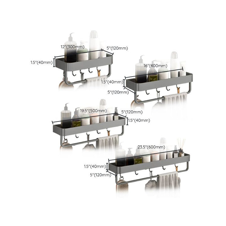 Lisslune | Modern Grey 2-piece Bathroom Accessory Set, Matt Grey, Bathroom Shelf