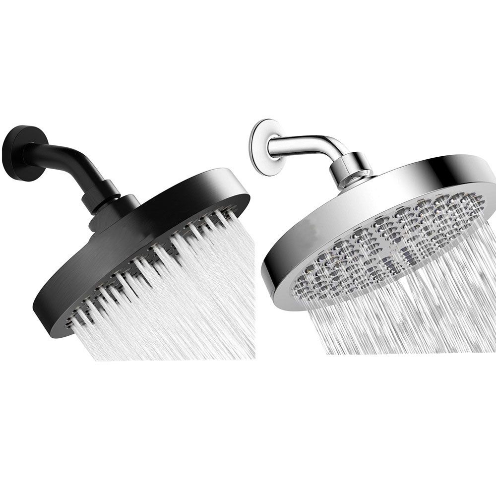 Lisslune | Contemporary Fixed Shower Head Round Metal Spray Head in Silver