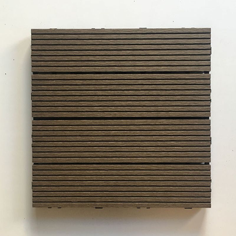 Lisslune | Contemporary Engineered Floor Tile Wire-Brushed Click-Lock Wood Floor for Patio Garden
