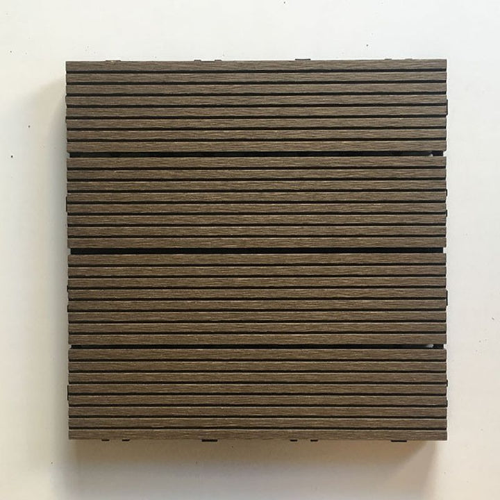 Lisslune | Contemporary Engineered Floor Tile Wire-Brushed Click-Lock Wood Floor for Patio Garden