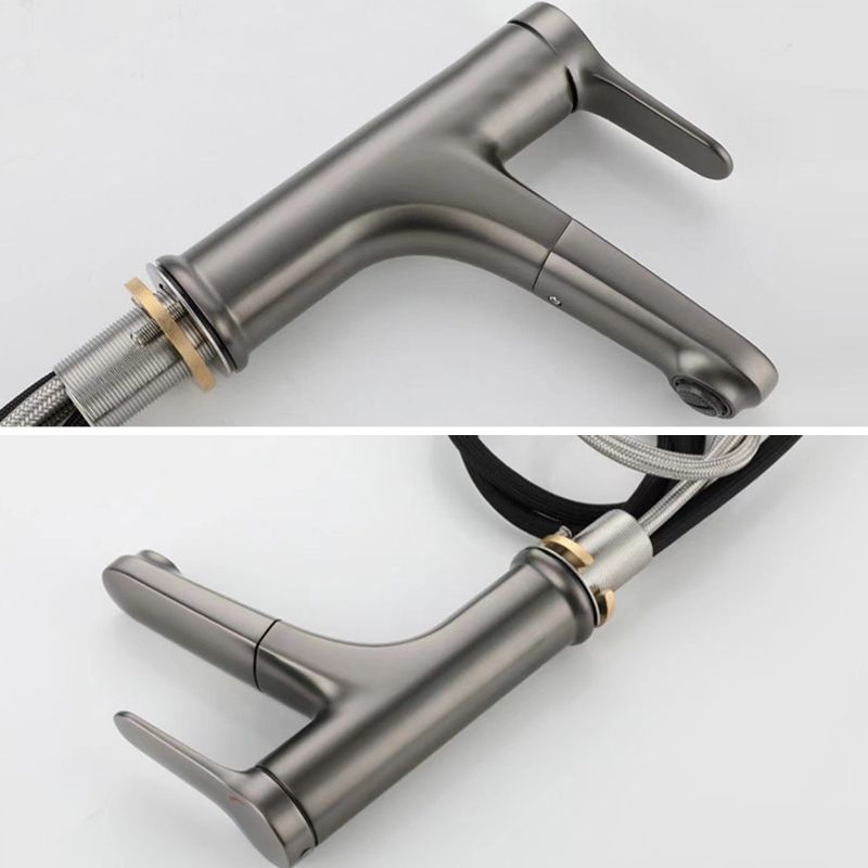 Lisslune | Modern Style Extendable Ship Faucet Copper Single Handle Basin Faucet for the Bathroom