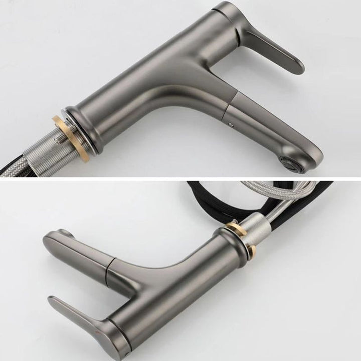 Lisslune | Modern Style Extendable Ship Faucet Copper Single Handle Basin Faucet for the Bathroom