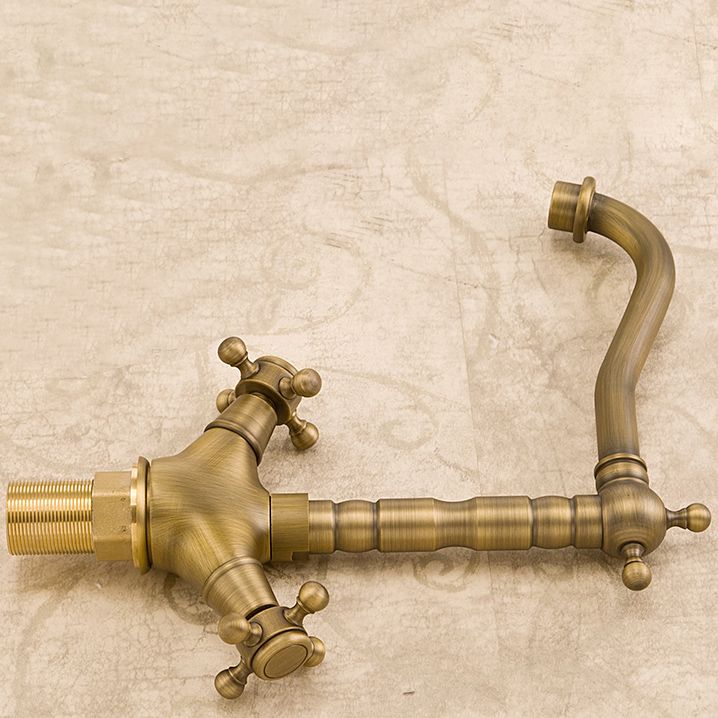 Lisslune | Industrial Widespread Bathroom Faucet Cross Handle Medium Sink Faucet