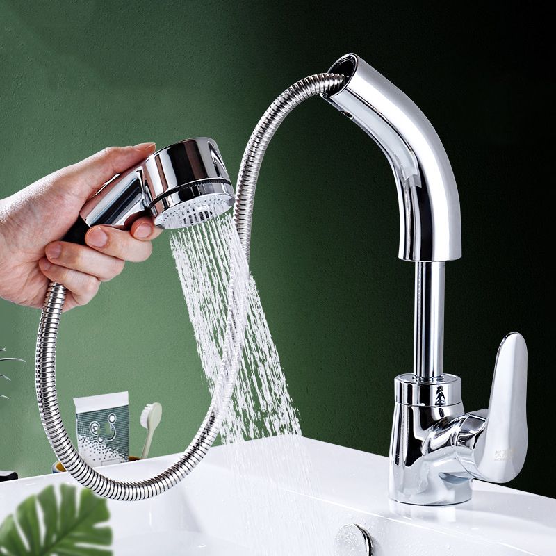 Lisslune | Modern Simple Vessel Sink Faucet High Arc Bathroom Sink Faucet