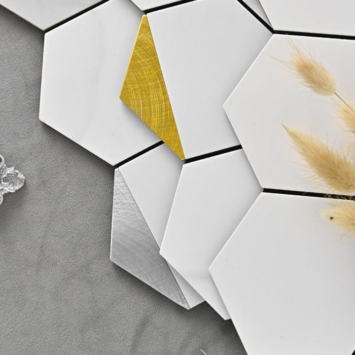 Lisslune | Hexagonal Modern Peel and Stick Tiles Mosaic Tiles Peel and Stick Backdrops