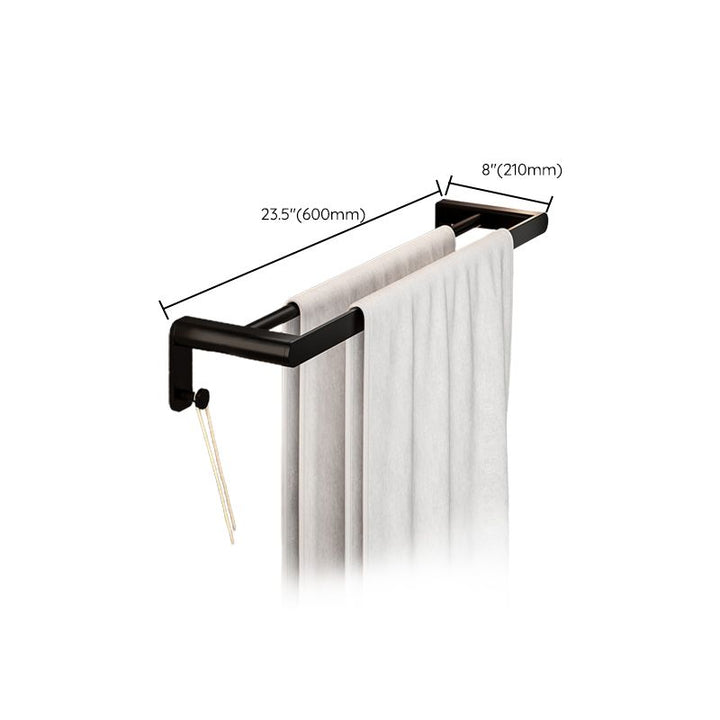 Lisslune | Modern Bathroom Set with Bath Shelf/Towel Holder & Paper Holder Black Bathroom Hardware