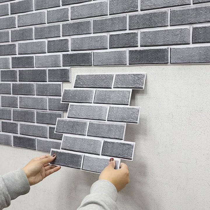 Lisslune | Industrial Wall Panel 3D Brick Bathroom Living Room Wall Panels Set of 5