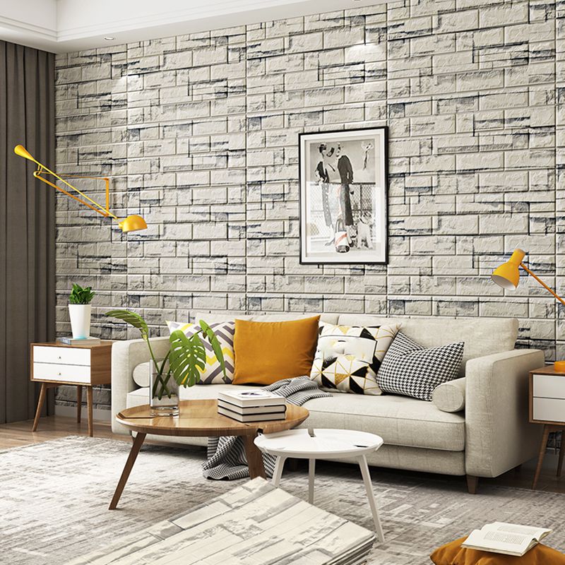 Lisslune | Industrial Wall Panel 3D Brick Wall Panels Waterproof Stickers Wall Tiles Set of 10
