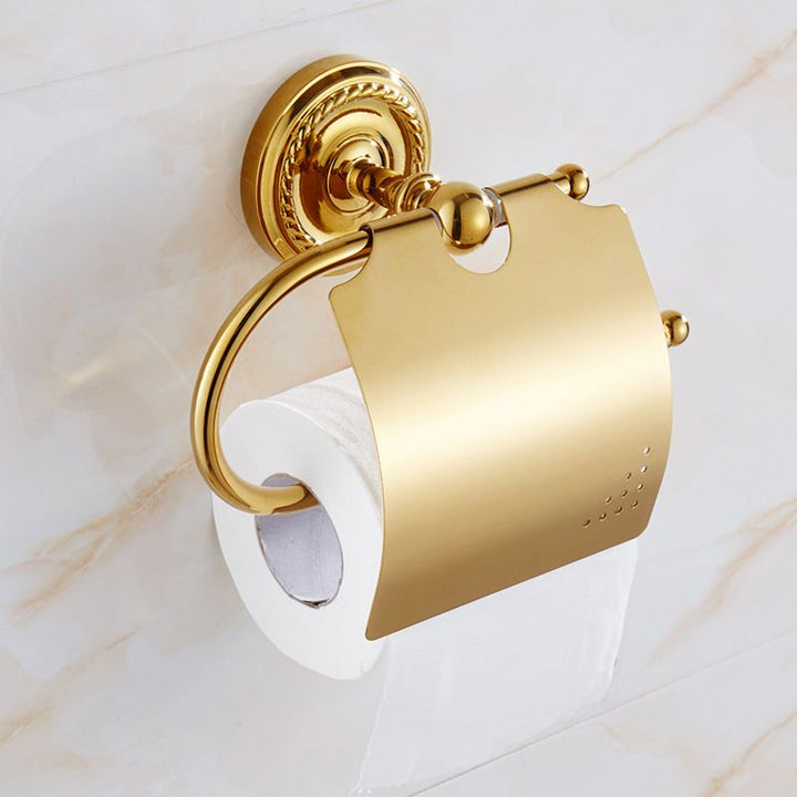 Lisslune | Traditional Golden Bathroom Accessories Set Copper Bathroom Set