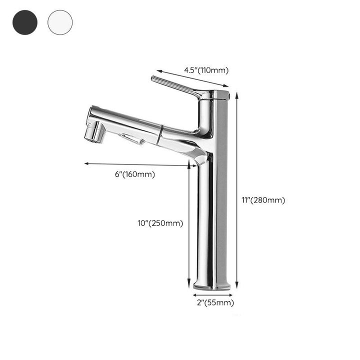 Lisslune | Modern center connection faucet copper center connection washbasin tap for bathroom