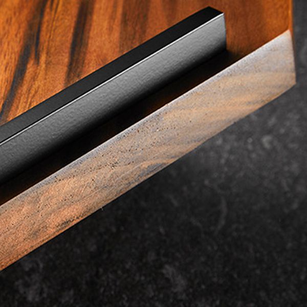 Lisslune | Wood & Aluminum Bathroom Set Brown Bathroom Accessory Set