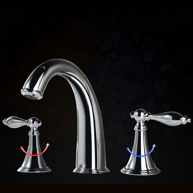 Lisslune | Modern widespread sink faucet Simple bathroom double handle faucet with lever handle
