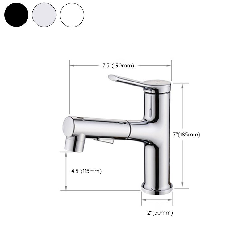 Lisslune | Round contemporary bathroom fixture with lever handle and single hole installation