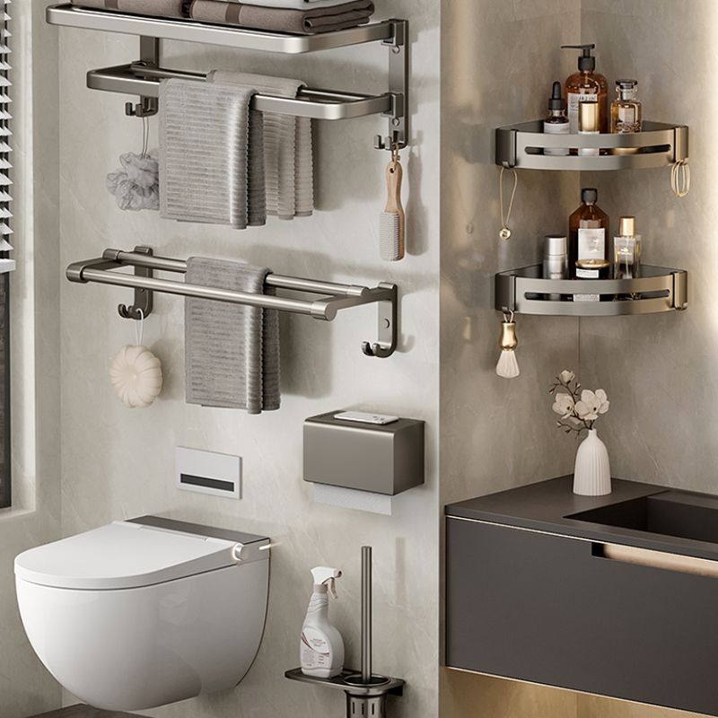 Lisslune | Modern Stainless Steel Bath Shelf Bath Accessories Set Towel Holder Bathroom Set