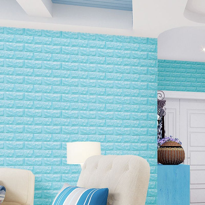 Lisslune | 3D Synthetic-Brick Wall Panel Peel and Press Foam Living Room Waterproof Wall Ceiling