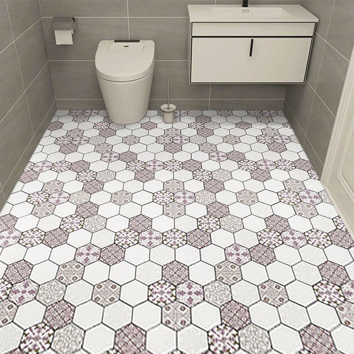 Lisslune | Modern PVC Flooring Self-adhesive Geometrically Printed Low Gloss Vinyl Floor Planks