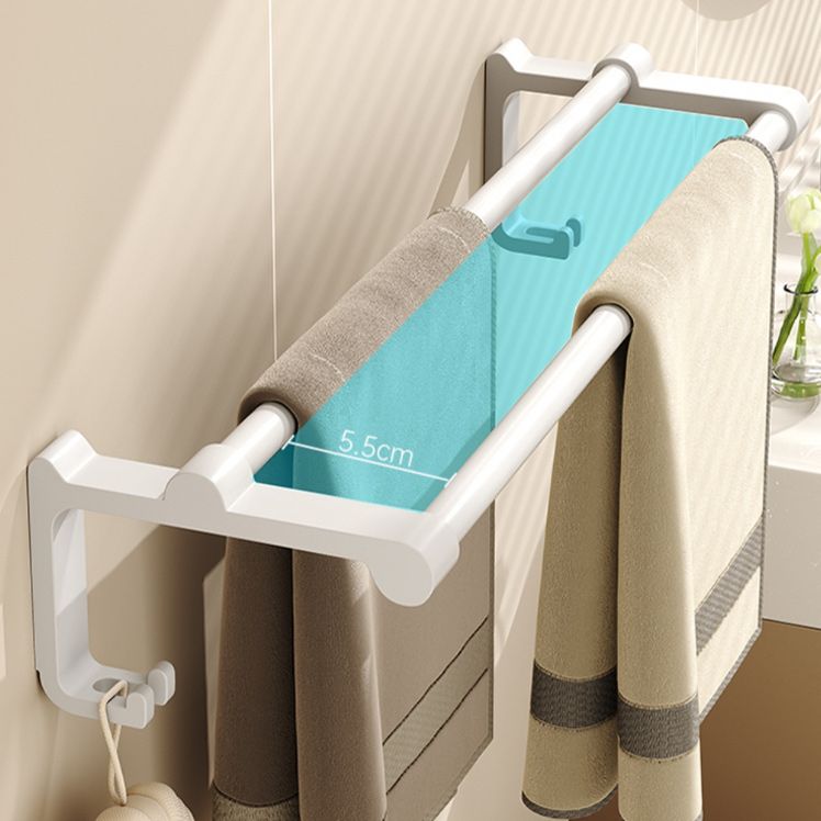 Lisslune | Modern style bathroom accessory set with bathroom shelf/towel rack/toilet brush in white