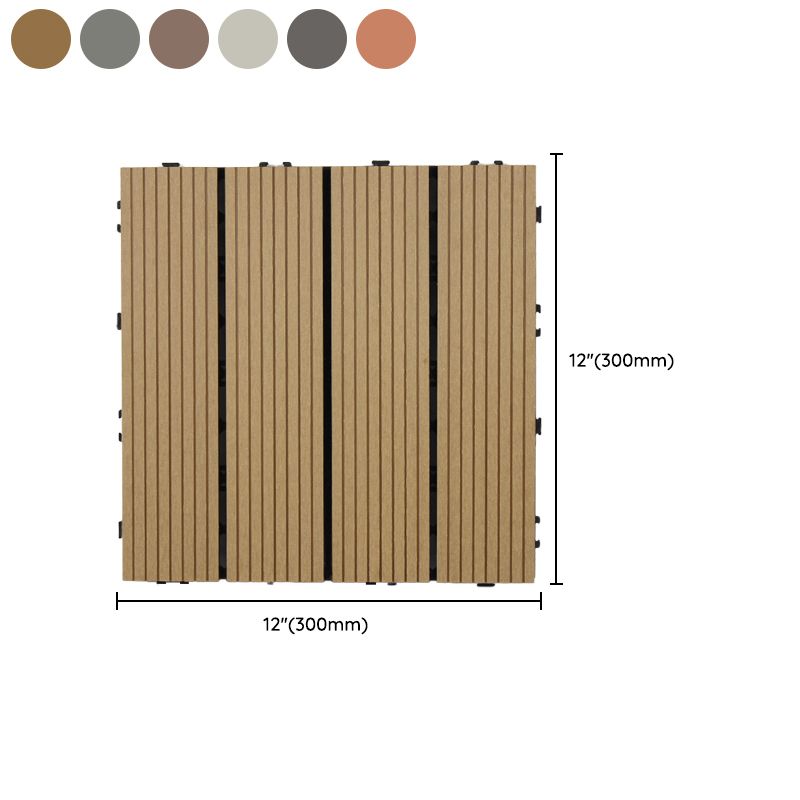 Lisslune | Square Click Patio Floor Tiles Stripe Pattern Tile Set Floorboard
